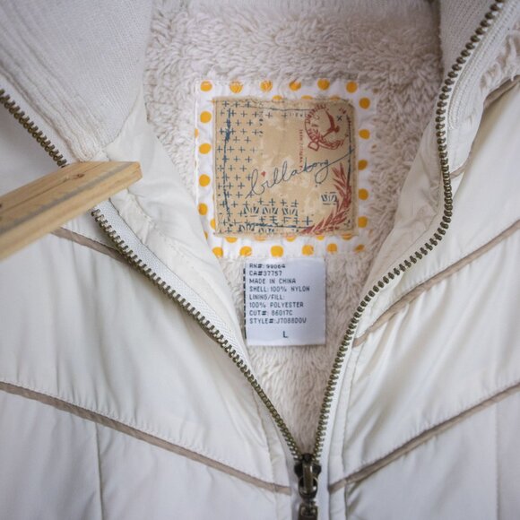 Billabong Y2K Vintage Puffer Sherpa Zip up Hoodie Vest - Picture 10 of 11